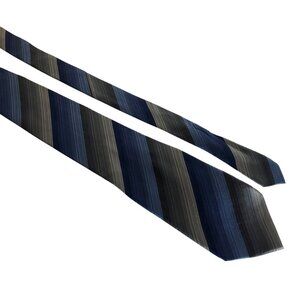 Van Heusen Blue Gray Striped Silk Tie Mens Necktie Stain Resistant Office Gift